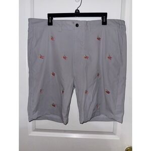 Men's Castaway Nantucket Shorts Size 40 Embroidered American Flags Gray Golf